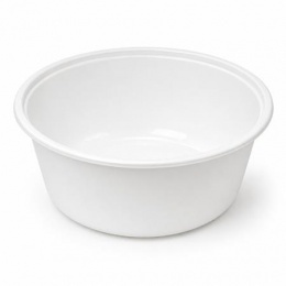Műanyag leveses tányér, tetőzhető, 750 ml, 50 db, fehér