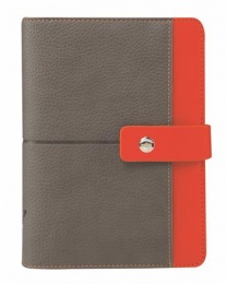 Kalendárium, gyűrűs, betétlapokkal, "S", műbőr, SATURNUS, "426", szürke-narancs